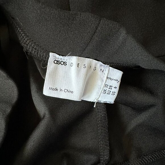 ASOS Design Black Flared Maternity Jersey Slim Kick Flare Suit Trouser Pants -6 - Picture 5 of 8